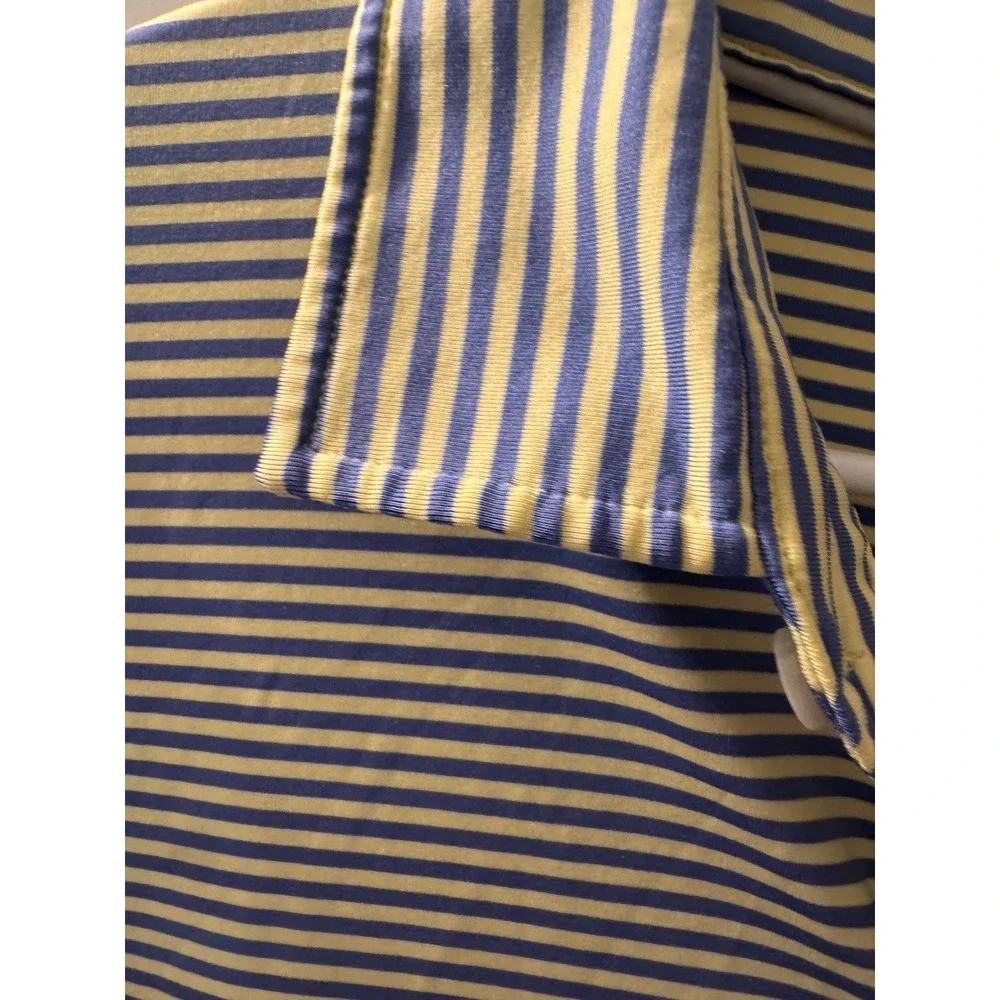 RLX Ralph Lauren Black Label Mens Short Sleeve Pink Striped Polo Shirt‎ Sz Large